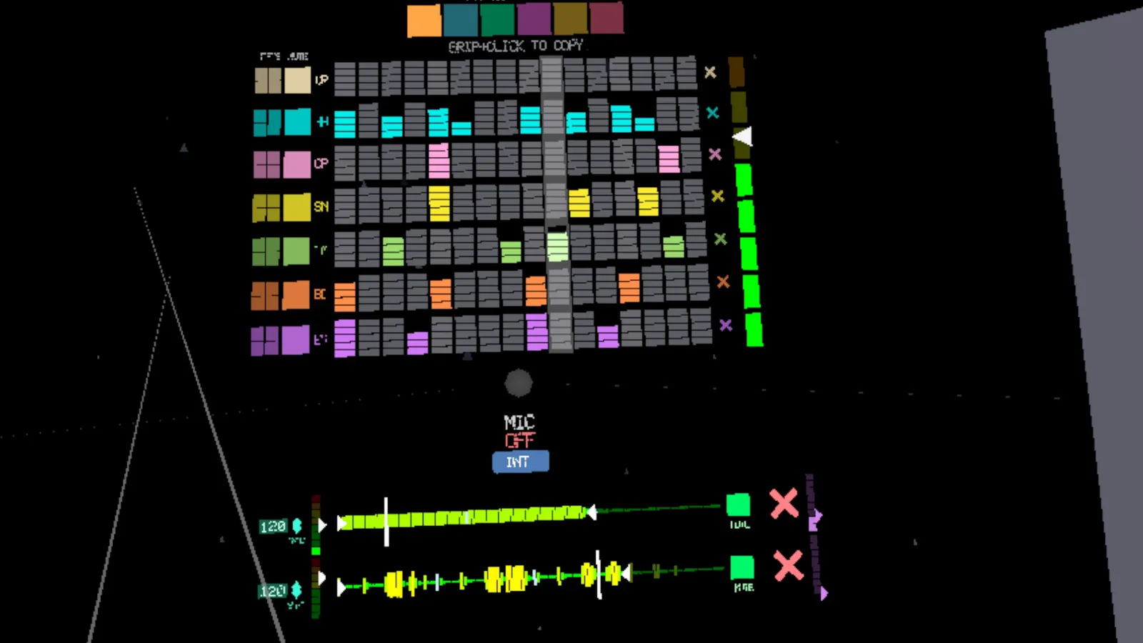 A full SoundWall arrangement with multiple layered tracks